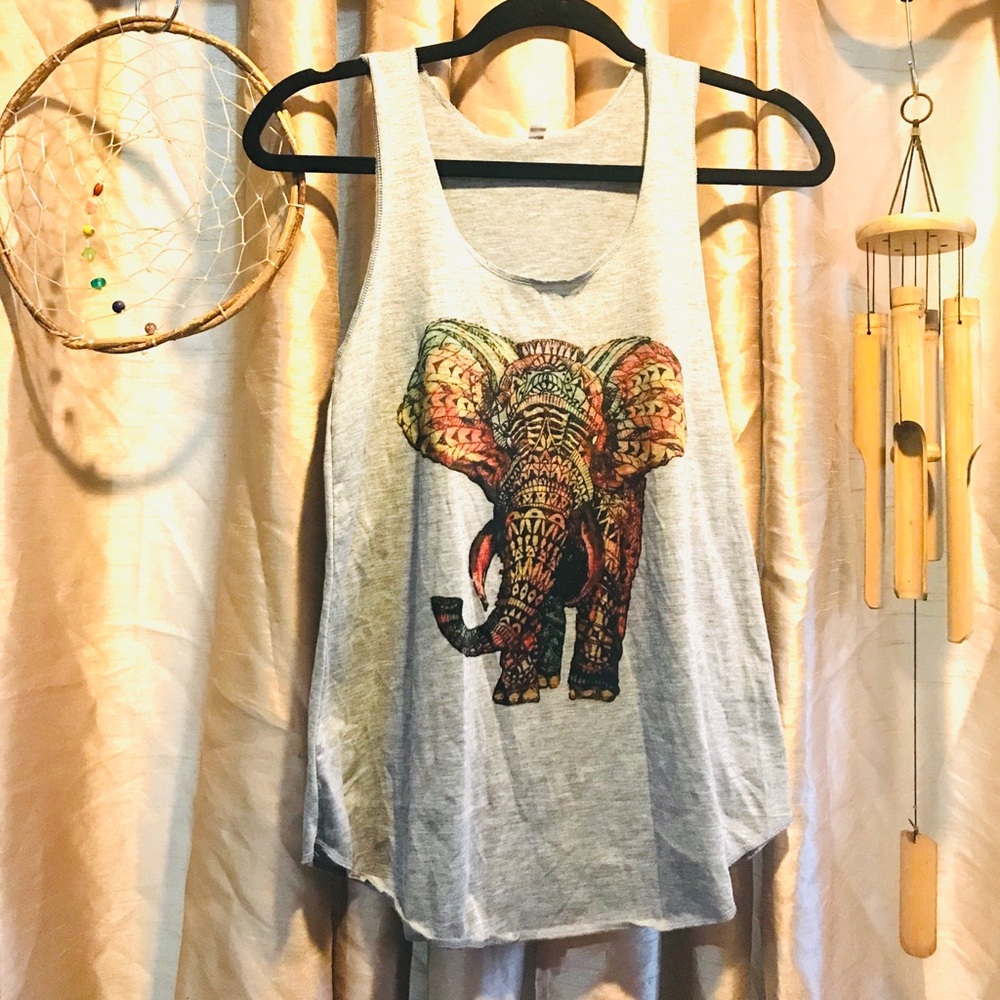 Small Boho Elephant Tank Top
